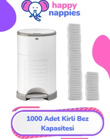 Resim HappyNappies 15/16 lt Uyumlu Yerli Malı Muadil Çöp Poşeti - 2 Paket - 1000 Adet Bebek Bezi Kapasitesi 
