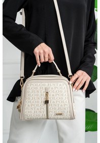 Resim Just Polo Günlük Kombinlere Uygun Kadın Ayarlanabilir Askılı El Ve Omuz Çantası Orijinal Shopper Krem 