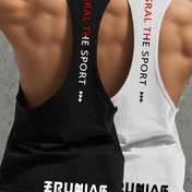 Resim Erkekler için 2'li spor fitness yeleği, Nefes alabilen hızlı kuruyan antrenman yeleği, Yazlık ince üst 