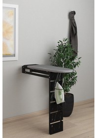 Resim Papatya Katlanabilir Duvara Monte Ütü Masası Siyah 