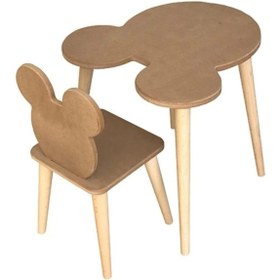 Resim Boyanabilir Ahşap Mdf Mickey Mouse Çocuk Oyun Aktivite Masa Sanda 