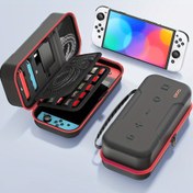 Resim Nintendo Switch için Çok Fonksiyonlu Su Geçirmez Koruyucu Kılıf, OLED Uyumlu - Oyun Kartuşu Tutuculu ve Şarj Organizatörü ile EVA Saklama Çantası, Nintendo Switch için Saklama Çantası 