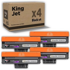 Resim Kingjet Xerox Uyumlu 106r02773 Standart Kapasiteli 4'lü Paket Çipli Uyumlu Toneri Phaser 3020, 3025 