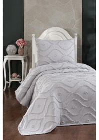 Resim Çeyiz Diyarı Pirot 2 Parça Tek Kişilik Pike Takımı Gri Gri 