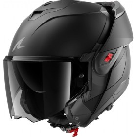 Resim Shark Oxo Dark Shadow Mat Siyah Modüler Kask (Renkli Cam Hediyelidir) 