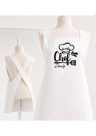 Resim Bk Gift Kişiye Özel İsimli Çapraz Askılı Beyaz Mutfak Önlüğü - 5, Aşçı Önlüğü, Şef Önlüğü, Anneye Hediye Kobitmeyencom35939 Bk Gift Renkli 