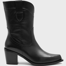 Resim SHOEMOL SKC-016 Siyah Deri Western Kadın Çizme 