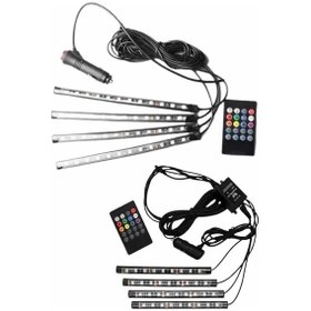 Resim 12'li Şerit Led Işık Rgb Sese Ve Müziğe Duyarlı Araç İçi Ayak Altı 
