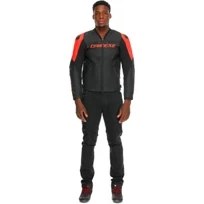 Resim Daınese Ceket Racıng 5 Leather Blk Blk Red Fluo 