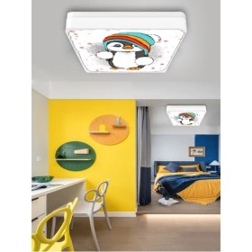 Resim Gökyüzü Panel Sevimli Penguen Avize-Led AVIZE-25WATT-30 cm x 30 cm ,ÇOCUK Odası Avize, Avize Modelleri,led Avize 
