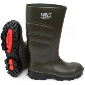 Resim Pollyboot Galaxy VEGA S4 Koyu Haki Çelik Burunlu PU Çizme - 46 