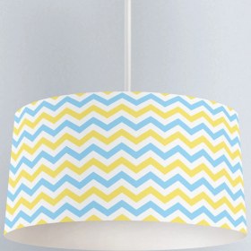 Resim instababyrooms Sarı Mavi Çizgi Desenli Çocuk Odası Dijital Baskılı Sarkıt Avize 