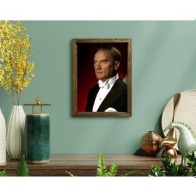 Resim Bk Home Atatürk Tasarımlı Doğal Masif Ahşap Çerçeveli Tablo-12 (551056127) 