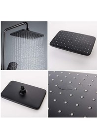 Resim Siyah Kavmd0012 Tepe Yağmurla Duş Seti Siyah 