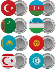 Resim Bağımsız Türk Devletleri Çanta Rozeti Seti 8 Adet En Büyük Boy 5. 