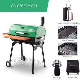 Resim Guruss CG-075 Barbekü Mangal | Kömürlü | 75 Cm | Yeşil | Tam Set 