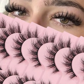 Resim 10 Çift Fengxiu Kedi Gözü Sahte Kirpikler - D Curl Hacimli Kabarık 3D Parlayan Glam Kirpikler, Yeniden Kullanılabilir Sentetik Lifler, Noel / Sevgililer Günü Günlük ve Parti Kullanımı İçin Hızlı ve Kolay Uygulama, Başlangıç ​​Sevgilisi, Kirpik Aksesuarları 