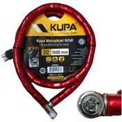 Resim Kupa Vinil Kaplı Çelik Kablolu Esnek Motosiklet Kilidi - 22 Mm - 150 Cm. 