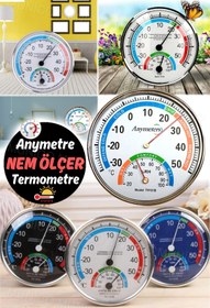 Resim Munico Kapalı Açık Yuvarlak Şekil Termometre Sıcaklık Bahçe Higrometre Rahat Test Cihazı Nem Ölçer Saat 