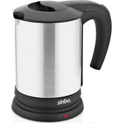Resim Sinbo Paslanmaz Çelik Su Isıtıcı inox Mini Kettle 1.0Lt Ketıl 1000Watt Sk 7376 
