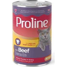 Resim Proline Dana Etli Sos İçinde Gravy Yetişkin Kedi Konservesi 6 x 400 G 