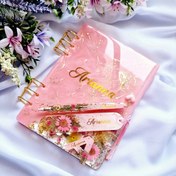 Resim 19 Parça A5 A6 A7 Defter Kapağı & Şeffaf Kalem & Kitap Ayracı Reçine Kalıp Seti, 7 Adet Epoksi Silikon Kalıplar ve 12 Aksesuar İçerir, El Yapımı Defter Tasarım Malzemeleri, DIY Kırtasiye Ürünleri 