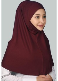 Resim Altobeh Hazır Türban Peçeli Pratik Eşarp Tesettür Nikaplı Hijab - Namaz Örtüsü Sufle (XL) - Bordo 