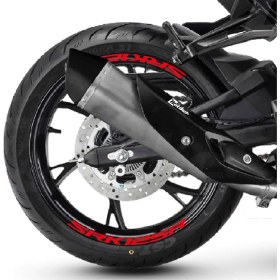 Resim Rks (Qj Motor) Srk 125R Motosiklet Jant Içi Sticker Etiket Modeli Kırmızı 