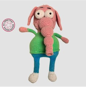 Resim Uretti - Şerife 2540 - Amigurumi Örgü Oyuncak Bebek Fil Necati Karakteri 24cm 
