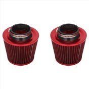Resim Dadata 2x Evrensel Araba Hava Filtre Araç Indüksiyon Kiti Güçlü Mesh Koni Kırmızı Kaplama (Yurt Dışından) 