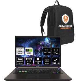 Resim MSI Vector 17 HX i9-14900HX 40GB 1TB SSD RTX4060\u002F8GB 17\ QHD+ 240HZ W11P A14VFG-228TR & PER4 ÇANTA 