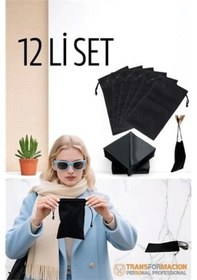 Resim Kumaş Gözlük Kılıfı 6+6 Kılıf+bezli Set 