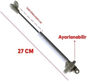 Resim Badem10 Ayarlanabilir Dolap Amortisörü Gazlı Piston Kapak Hidroliği Tutacağı Kapak Yavaşlatıcı Beyaz 80 N 