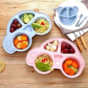 Resim Bebekler İçin Araba Şeklinde Sevimli Mama Tabağı Çocuk Tabldot 