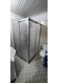 Resim Girayduşakabin 90x90 Parlak Profil Mika Köşe Girişli Kabin Gümüş 