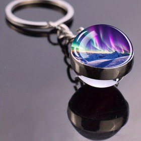 Resim 1Pc Kuzey Işıkları Anahtarlık Erkekler İçin, Freeze Frame Güzel Manzara Kolye Anahtarlık, Moda Takı Hatıra Aksesuarları 