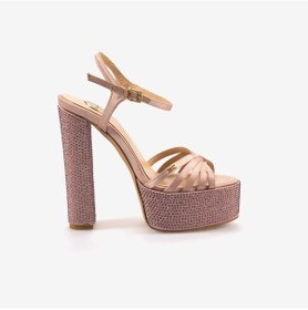 Resim Mocassini Kadın Gece & Abiye Ayakkabı H6681 Pudra Saten 