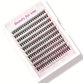 Resim 200 Adet DIY Doğal Sahte Kirpik Seti - Yumuşak Sahte Vizon, Kabarık & Kalın Bireysel Uzatmalar, Başlangıç Dostu, Yeniden Kullanılabilir, Festival & Sahne Görünümü için Hacimli Kedi Gözü Stili 