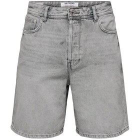 Resim Only & Sons Erkek Onsfade Rahat Kalıp Jean Şort 22033157 Gri Gri 