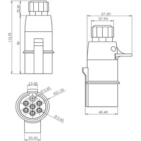 Resim Römork Fişi - S Tip (Vidalı) - 7 Pin 
