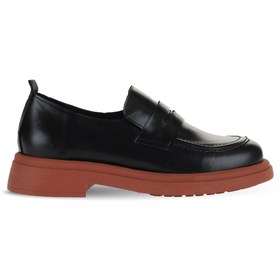 Resim Bueno Shoes Siyah Pembe Açma Deri Kadın Loafer 01wz4000 