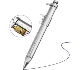 Resim Liyao Mavi Çizgi Yeni 0-100 Kumpas Kalem Sürmeli Kaliper Rulo Tükenmez 1.0mm Plastik Öğrenci Kırtasiye Kumpas Kalem Percision Ölçme Aletleri (Yurt Dışından) 