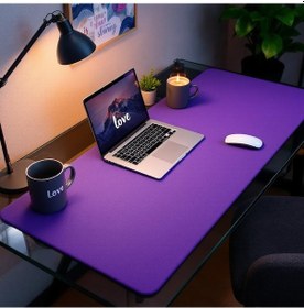 Resim Mouse Pad Mor Masa Matı 100x280cm Suni Deri Desk Mat Ofis Dekor 100 Cm 280 Cm 