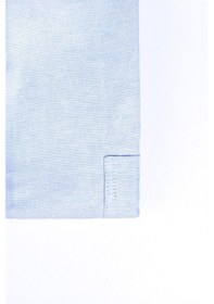 Resim Tudors Erkek Big Size Büyük Beden Uzun Kollu Pamuklu Oxford Doku Tek Cepli Mavi Düğmeli Yaka Gömlek-25603-mavi Mavi 