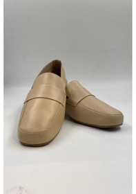 Resim Ophelia Vizon Hakiki Deri Kadın Babet Ayakkabı Vizon 