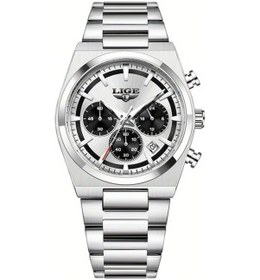 Resim Fochsia Lıge Erkek Kuvars Saati Gümüş Mavi Kadran Tarih Gece Işığı Paslanmaz Çelik Kordon Okul Spor Diğer 