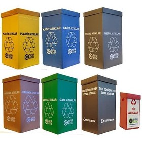 Resim Sıfır Atık Kolisi 70 Litre 7Li Set Polikarbon 