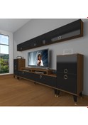 Resim Decoraktiv Ekoflex 9 Mdf Gold Tv Ünitesi Tv Sehpası Ceviz - Siyah 