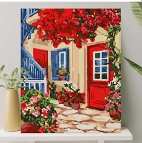 Resim Numaralandırılmış Sayılarla Boyama Tuval Seti 40x50 Cm - Kırmızı Kapı Tasarımı 