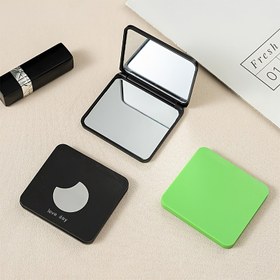 Resim Taşınabilir Katlanabilir Çift Taraflı HD Cam Yüz Aynası - Öğrenciler İçin Kompakt Seyahat Makyaj Aynası, Güç Gerektirmez, Dayanıklı Plastik Tasarım ile Seyahate Uygun Güzellik Esansiyalleri 